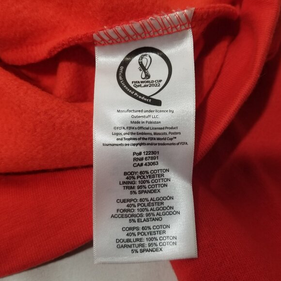 Fifa World Cup Qatar 2022 Official Licensed Portugal Red Hoodie Sweatshirt Men M - Picture 14 of 15